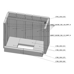 Šamotová komora komplet KV HEAT W 2G 70.50.01 